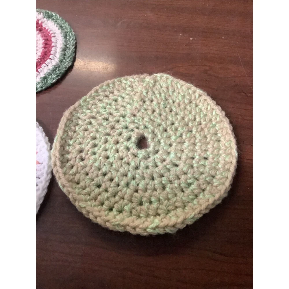 3 Vintage Crocheted Hot Pads/Pot Holders 6.25”